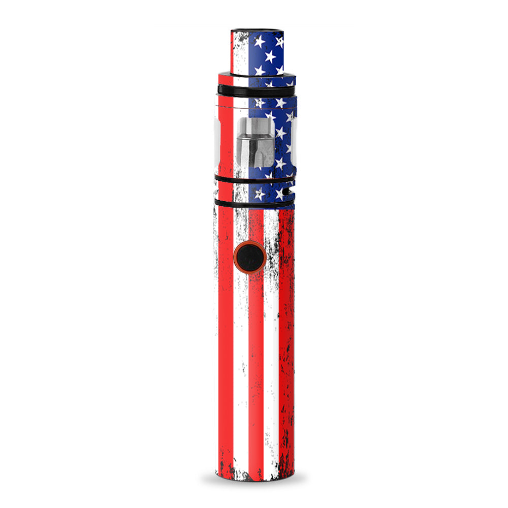  American Flag Distressed Red White Blue Smok Stick V8 Skin