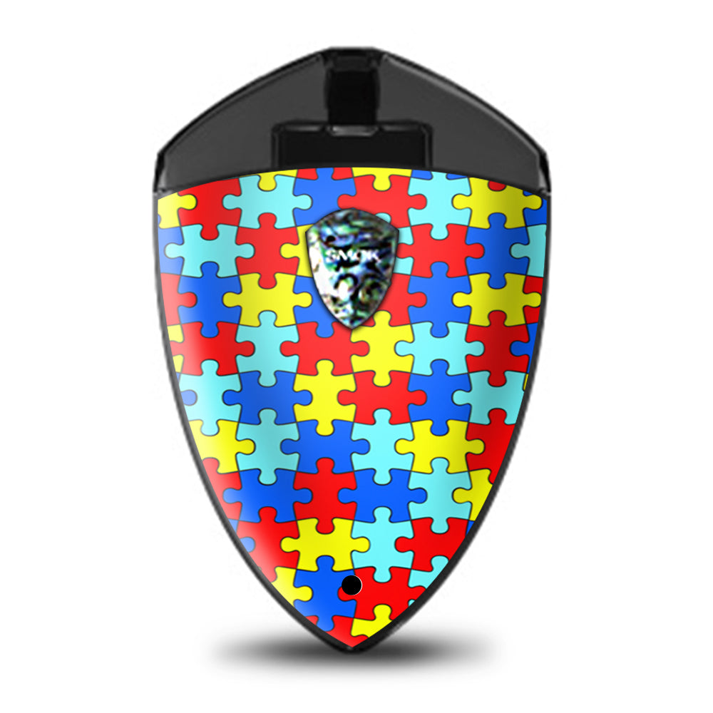  Colorful Puzzle Pieces Autism Smok Rolo Badge Skin