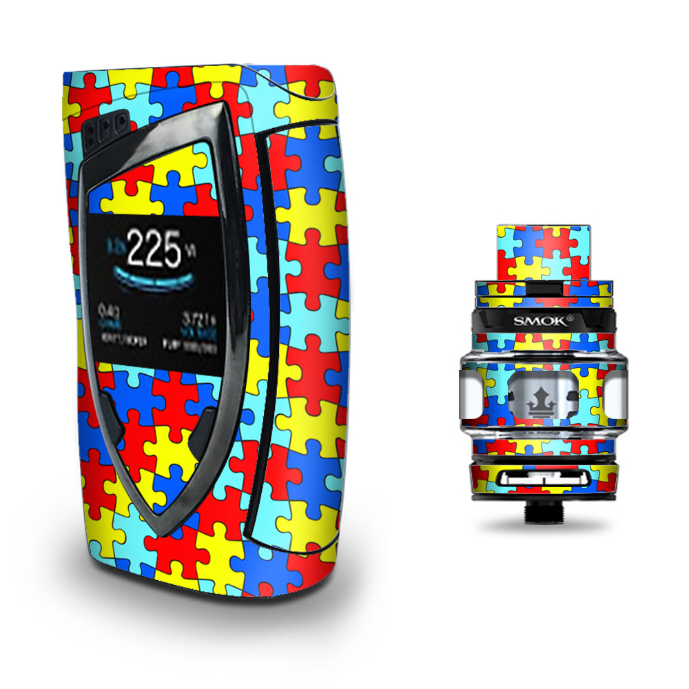  Colorful Puzzle Pieces Autism Smok Devilkin kit Skin