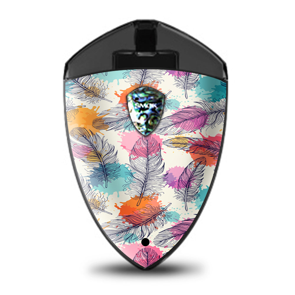  Feathers Colorful Watercolor Bird Smok Rolo Badge Skin