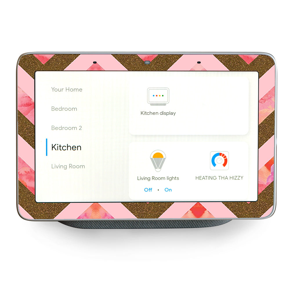 Pink Marble Chevron Google Home Hub Skin