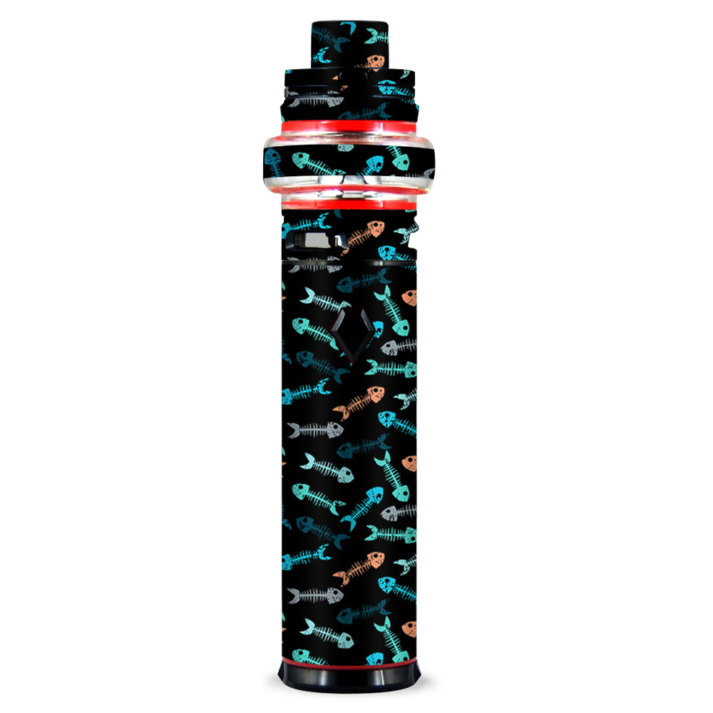  Colored Fishbones Black Background Smok stick V9 Max Skin