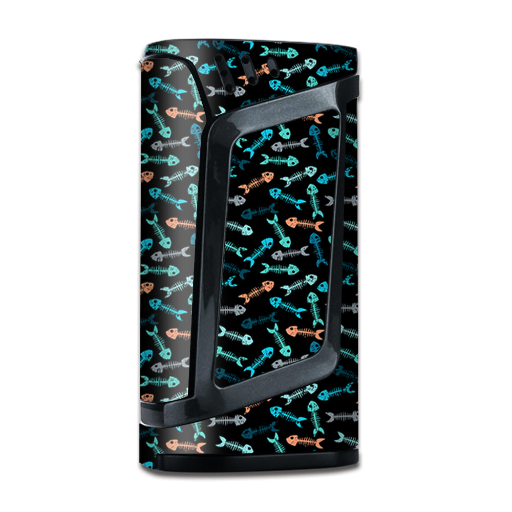  Colored Fishbones Black Background Smok Alien Skin