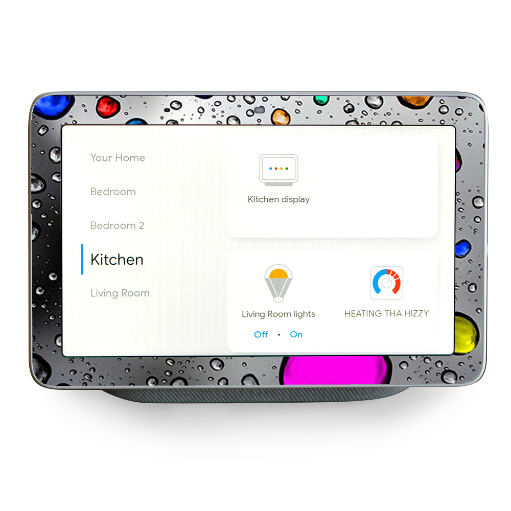 Colored Rain Drops Google Home Hub Skin