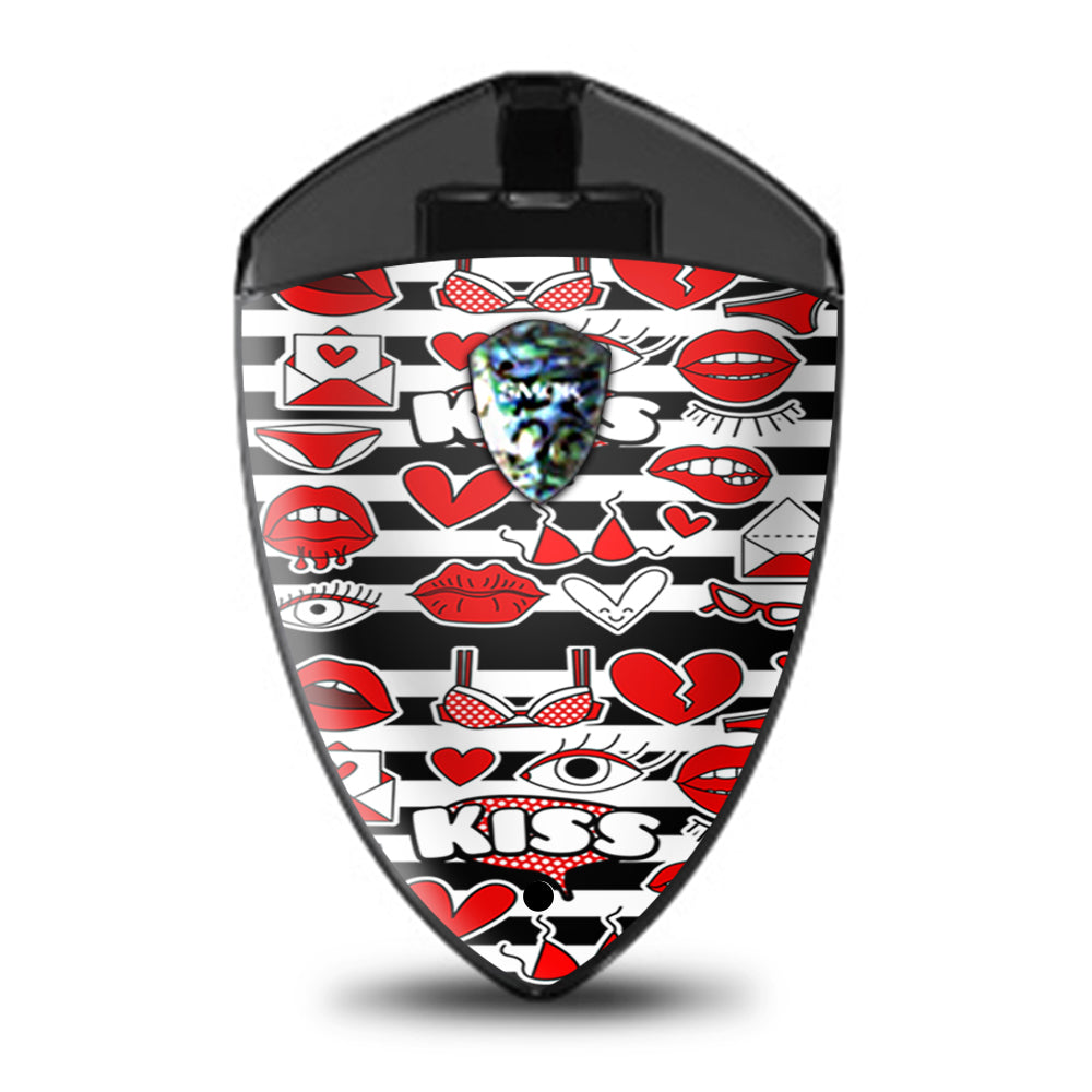  50S Retro Strips Lips Love Kiss  Smok Rolo Badge Skin