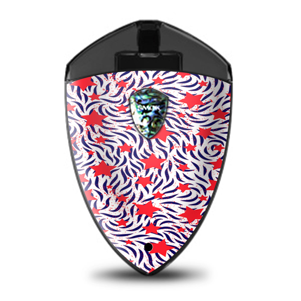  Red White Blue Stars Stripes Abstract Pattern Smok Rolo Badge Skin