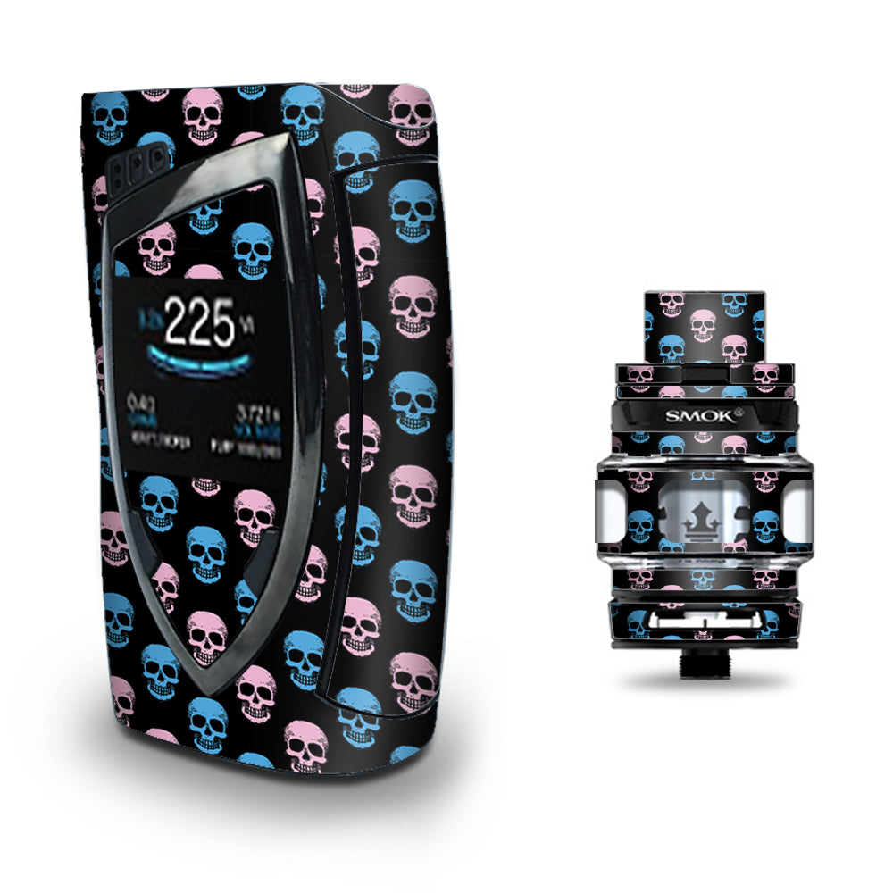  Pink Blue Skulls Black Background Smok Devilkin kit Skin