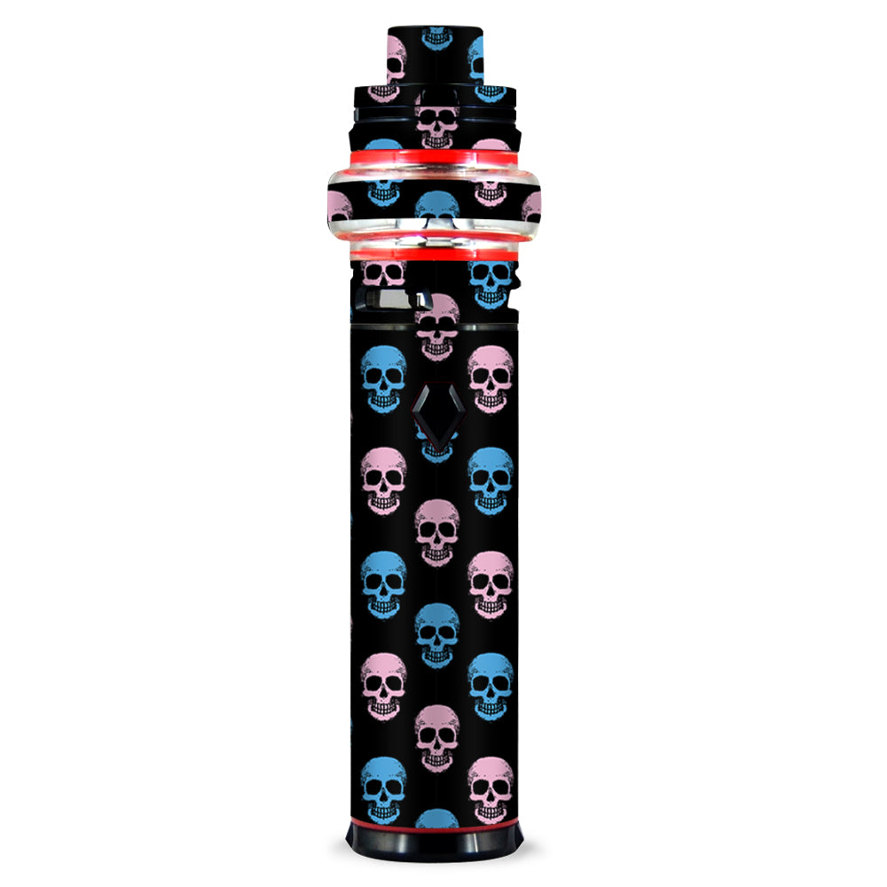  Pink Blue Skulls Black Background Smok stick V9 Max Skin