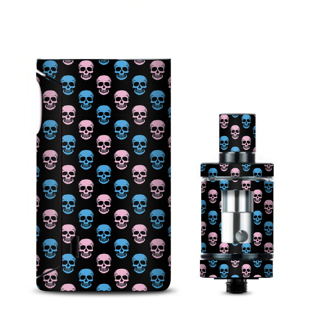  Pink Blue Skulls Black Background Vaporesso Drizzle Fit Skin