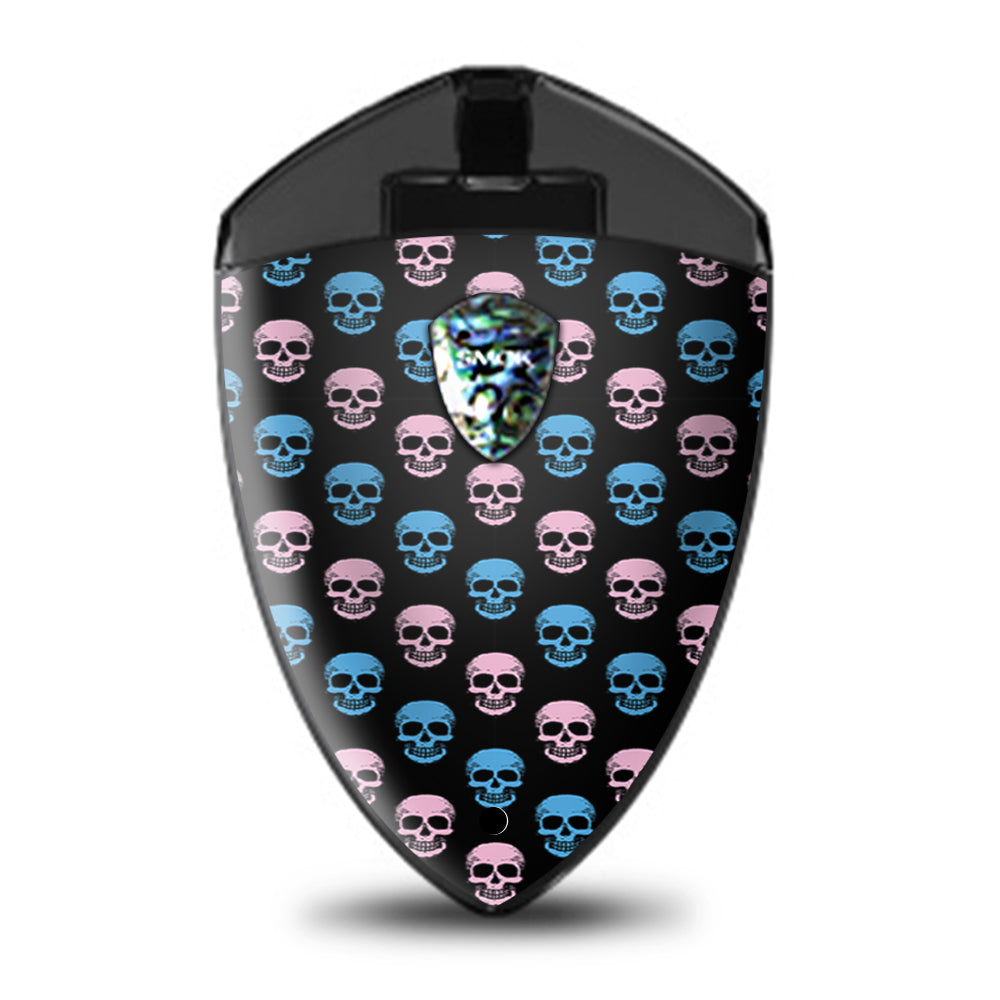  Pink Blue Skulls Black Background Smok Rolo Badge Skin