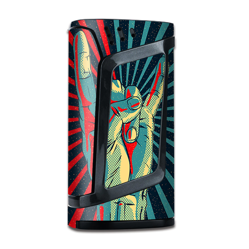  Vintage Duotone Rock Hand Sign Horns Smok Alien Skin