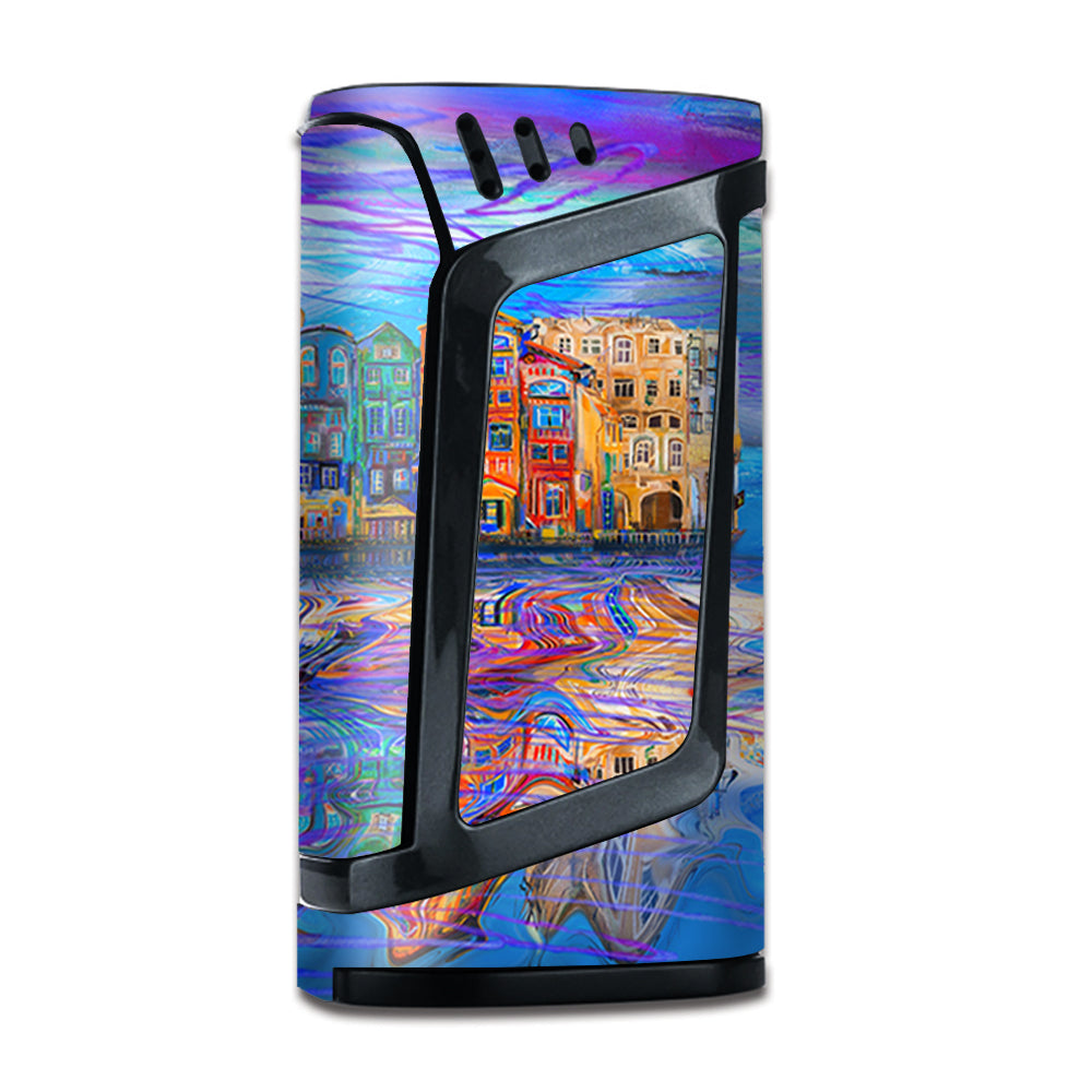  Colorful Oil Painting Water Reflection Town Homes Smok Alien Skin