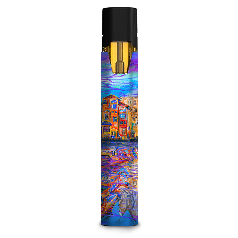  Colorful Oil Painting Water Reflection Town Homes Stiiizy starter stick Skin