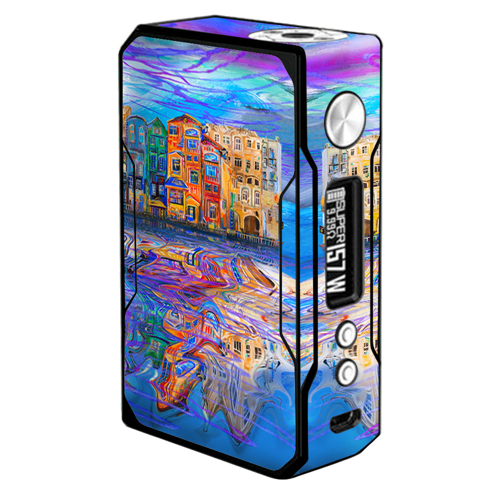  Colorful Oil Painting Water Reflection Town Homes VooPoo  Drag Skin