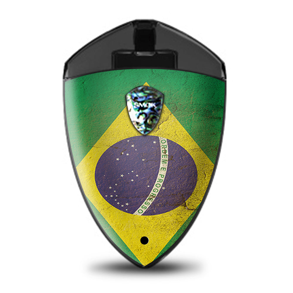  Flag Brazil Grunge Distressed Country Smok Rolo Badge Skin