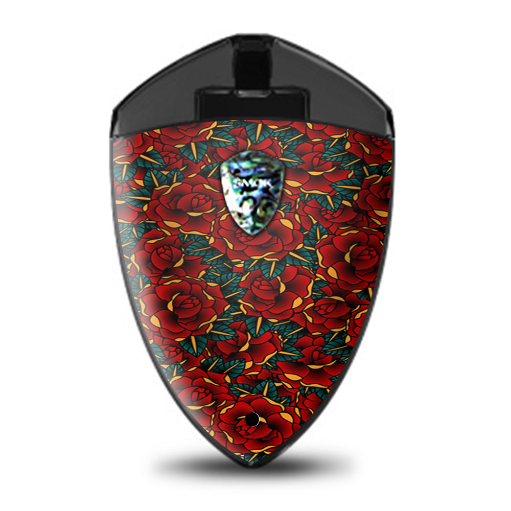  Red Gold Roses Tattoo Smok Rolo Badge Skin