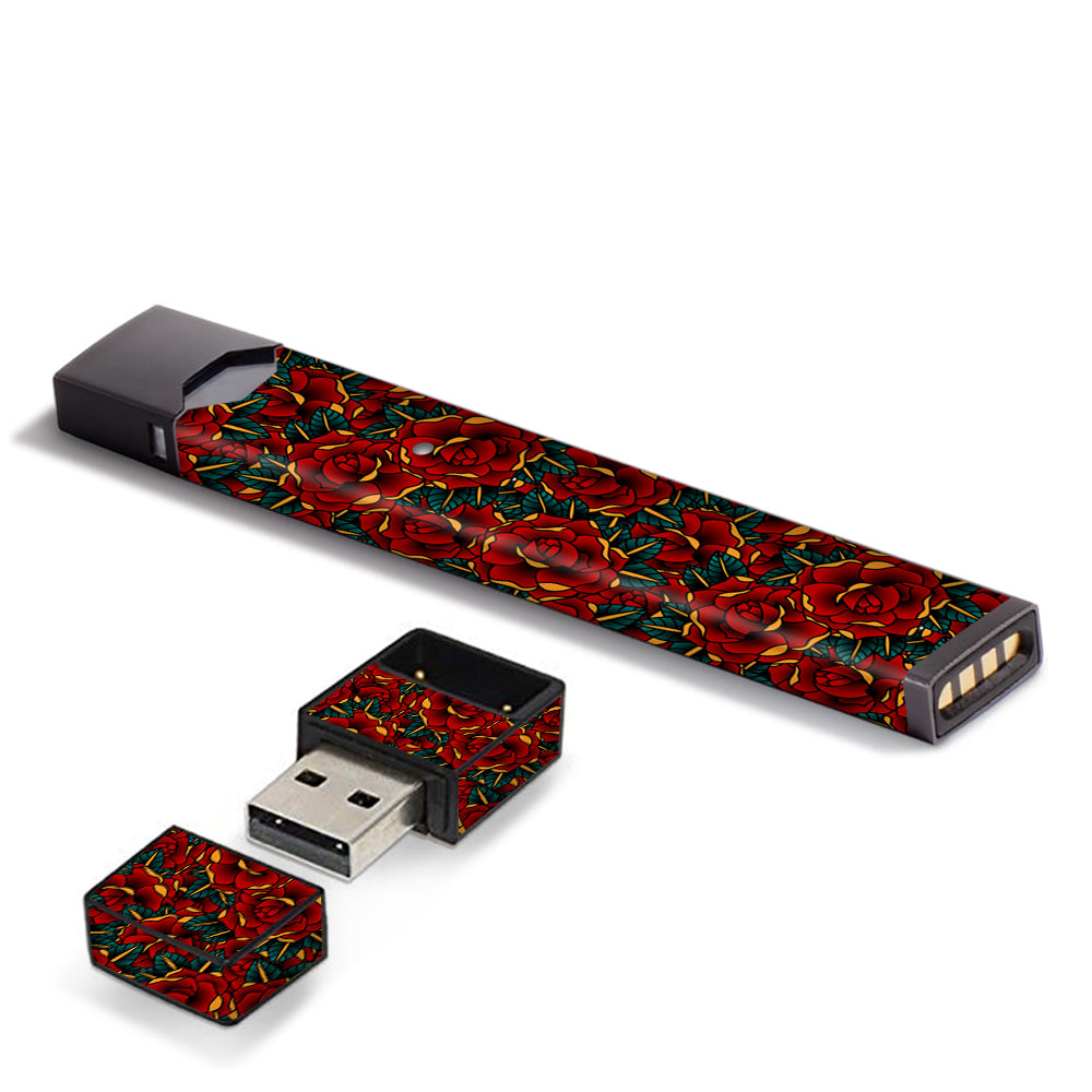  Red Gold Roses Tattoo  JUUL Skin