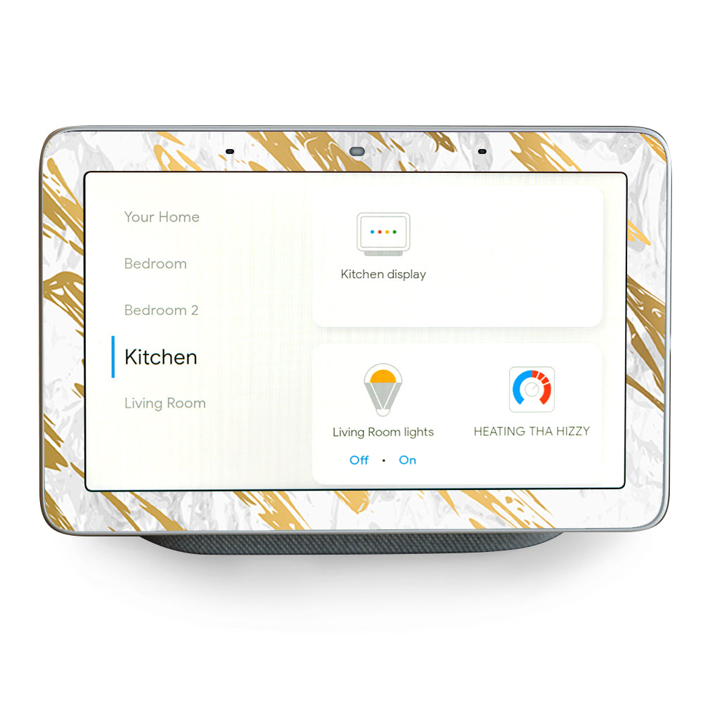 Gold Marlbe White Backround Google Home Hub Skin