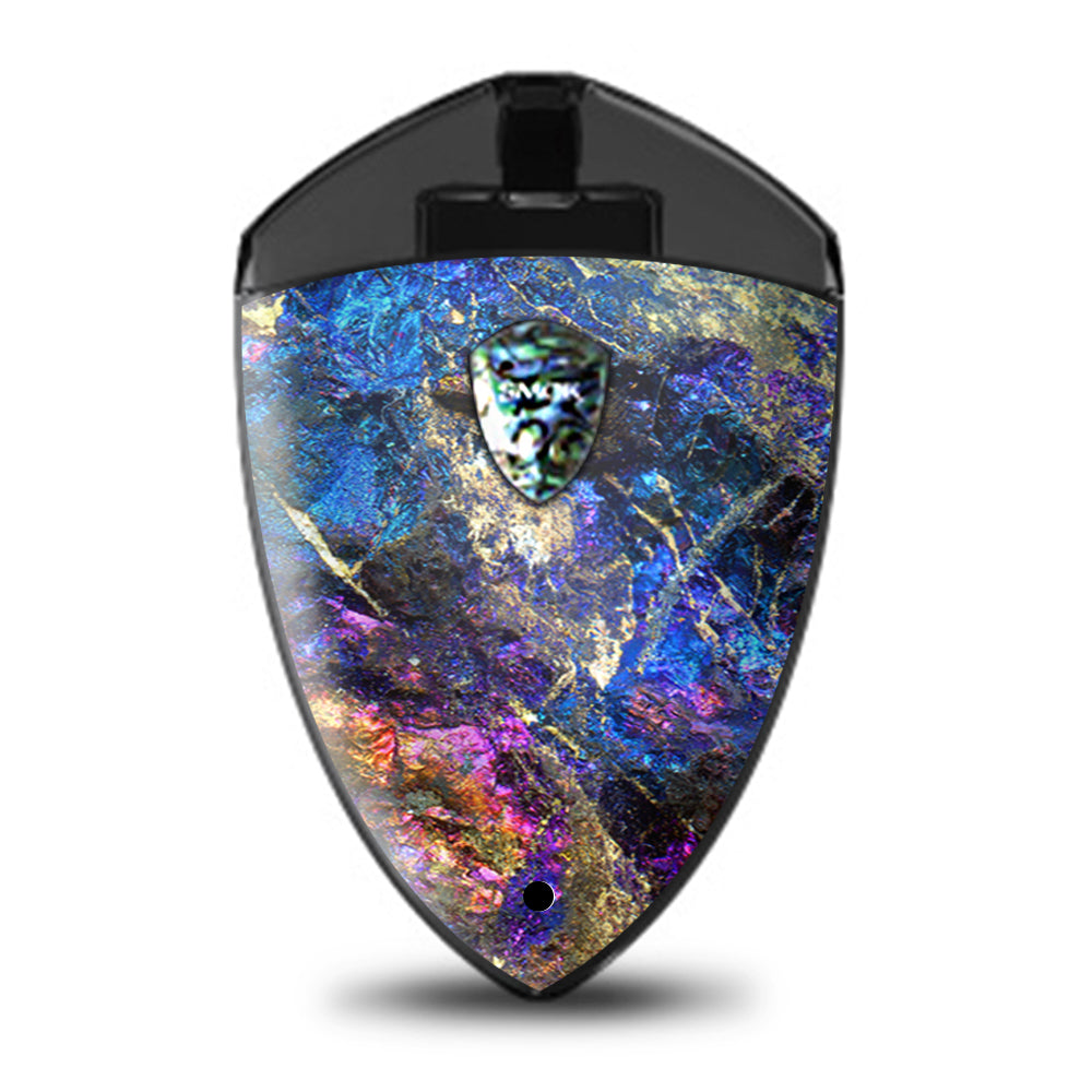 Skin Decal for Smok Rolo Badge Pod / chalcopyrite colorful purple glass rock crystal itsaskin.com Skin Decal for Smok Rolo Badge Pod / chalcopyrite colorful purple glass rock crystal itsaskin.com