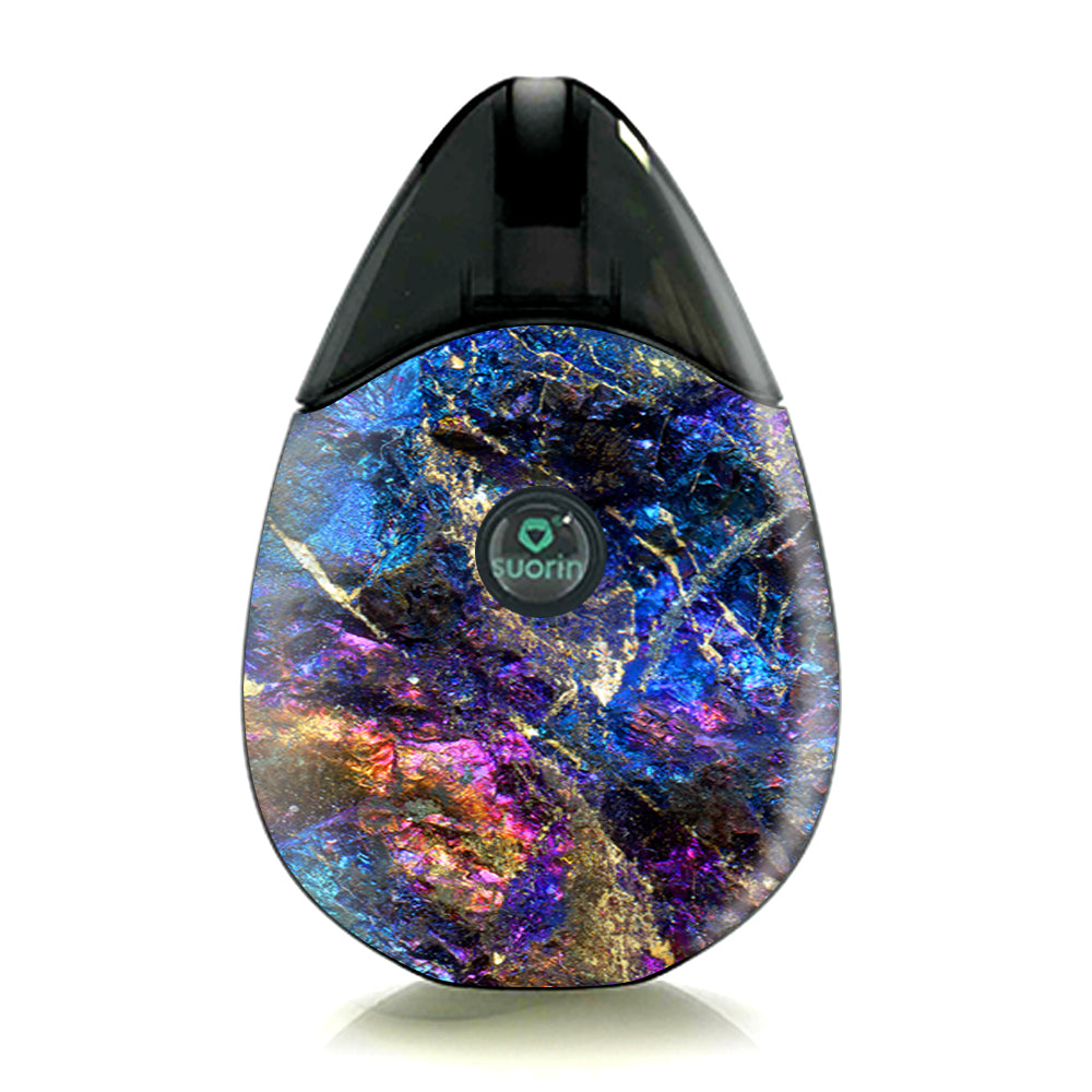  Chalcopyrite Colorful Purple Glass Rock Crystal Suorin Drop Skin
