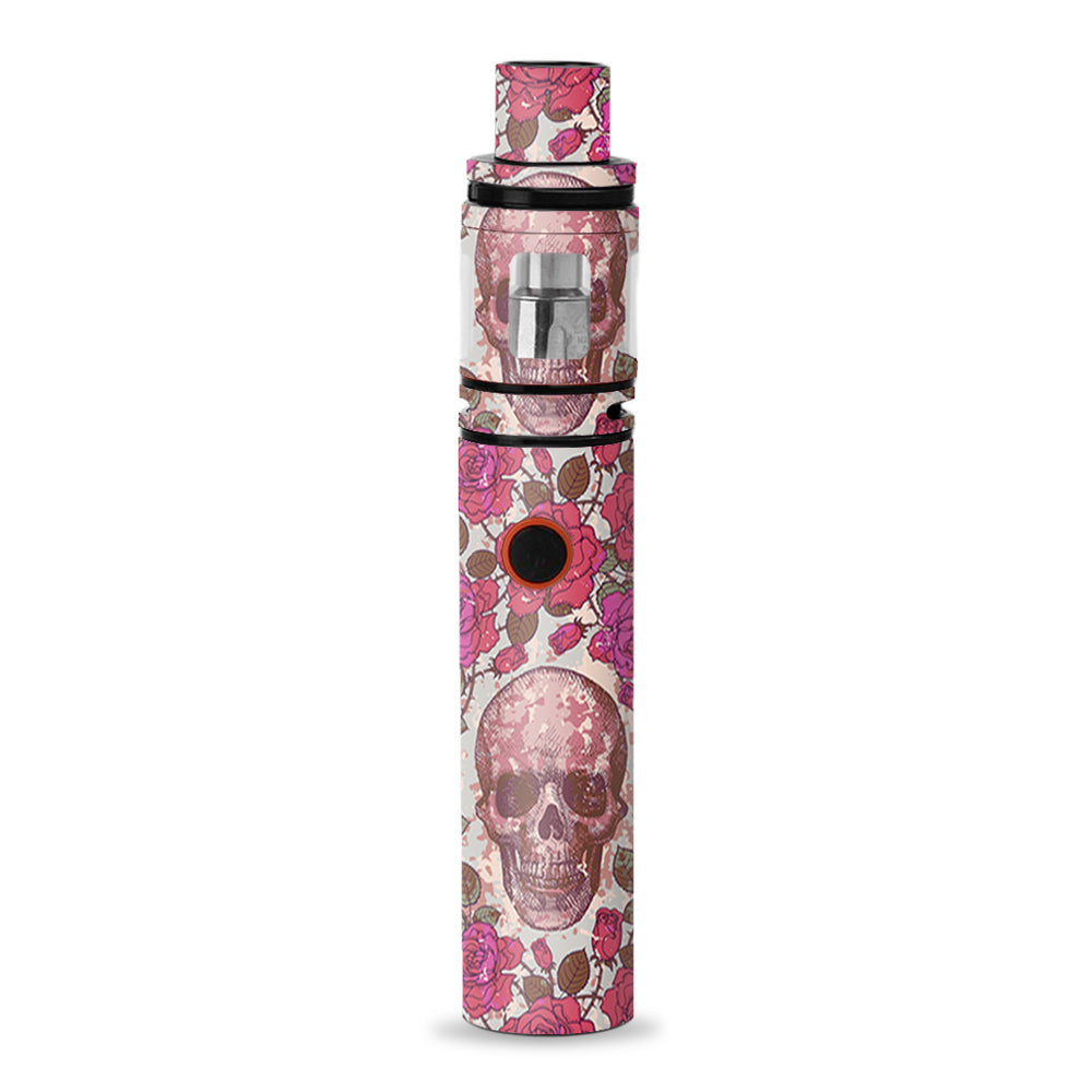  Pink Roses With Skulls Distressed Smok Stick V8 Skin