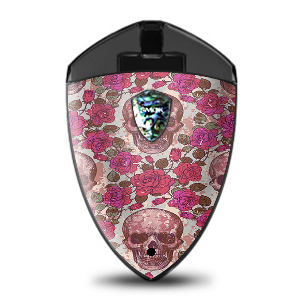  Pink Roses With Skulls Distressed Smok Rolo Badge Skin
