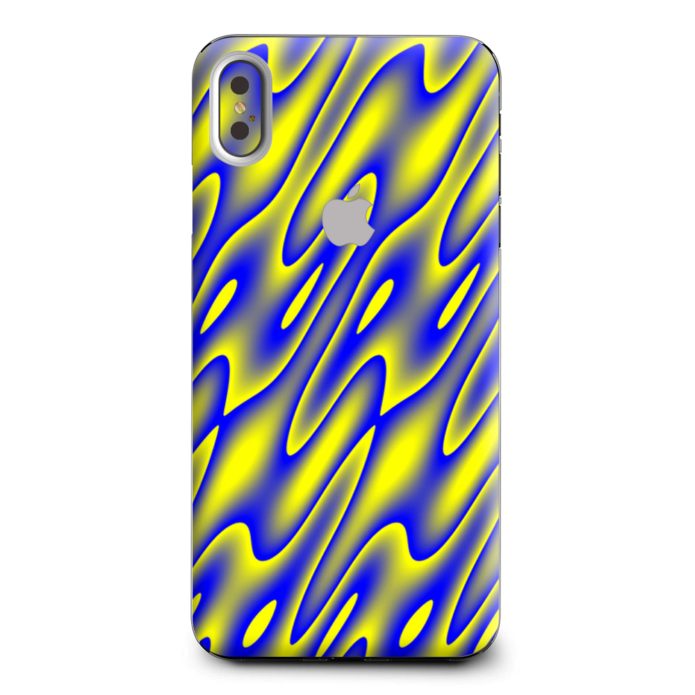 Neon Blue Yellow Trippy Apple iPhone XS Max Skin