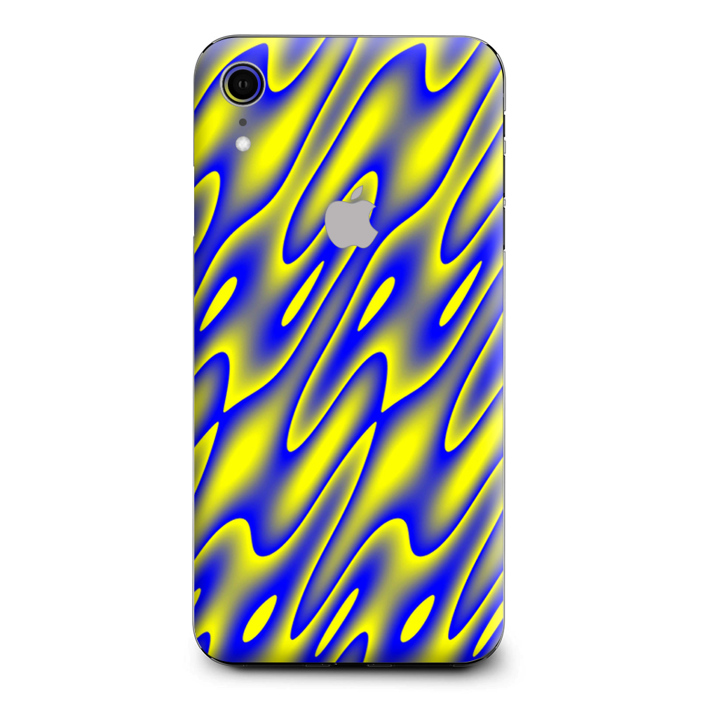 Neon Blue Yellow Trippy Apple iPhone XR Skin