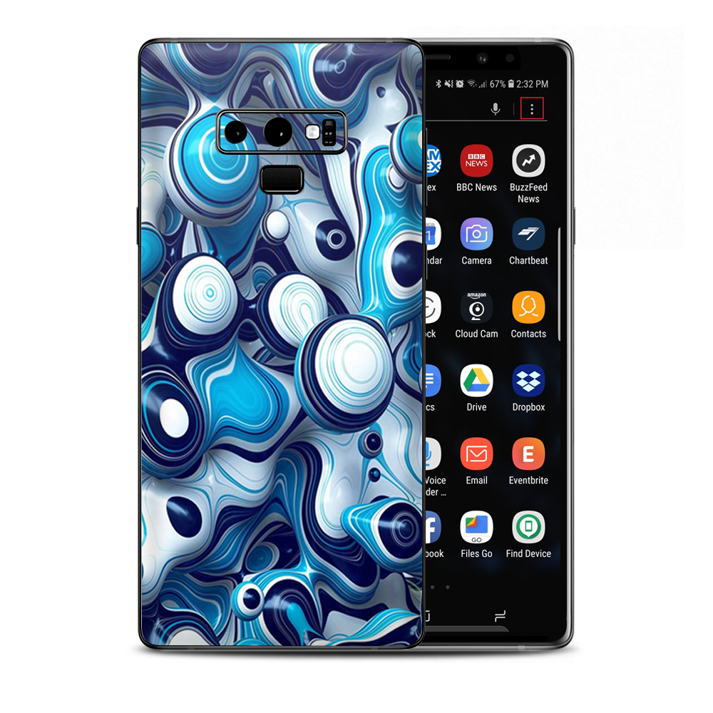 Mixed Blue Bubbles Glass Samsung Galaxy Note 9 Skin