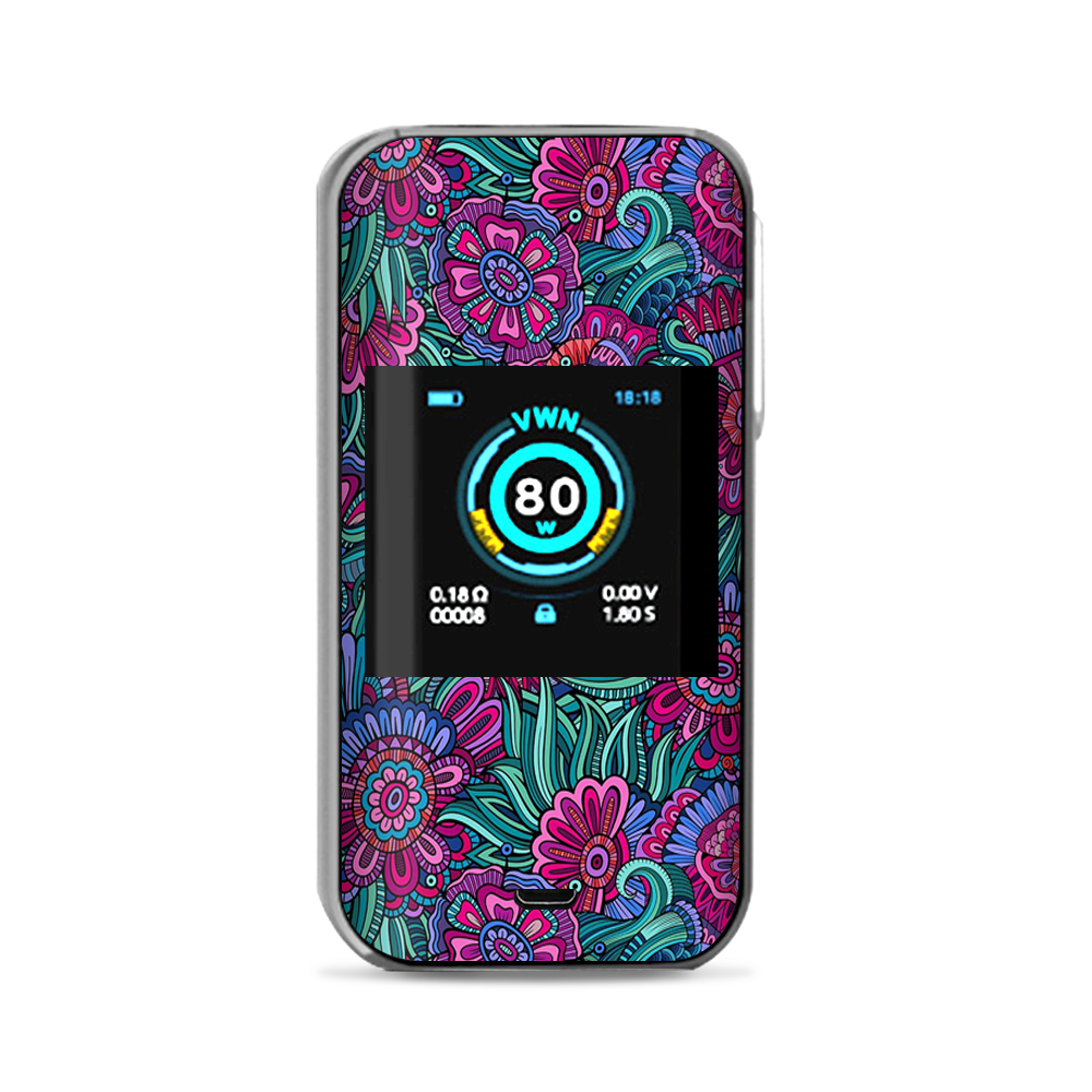  Floral Flowers Retro Vaporesso Luxe Nano Kit Skin