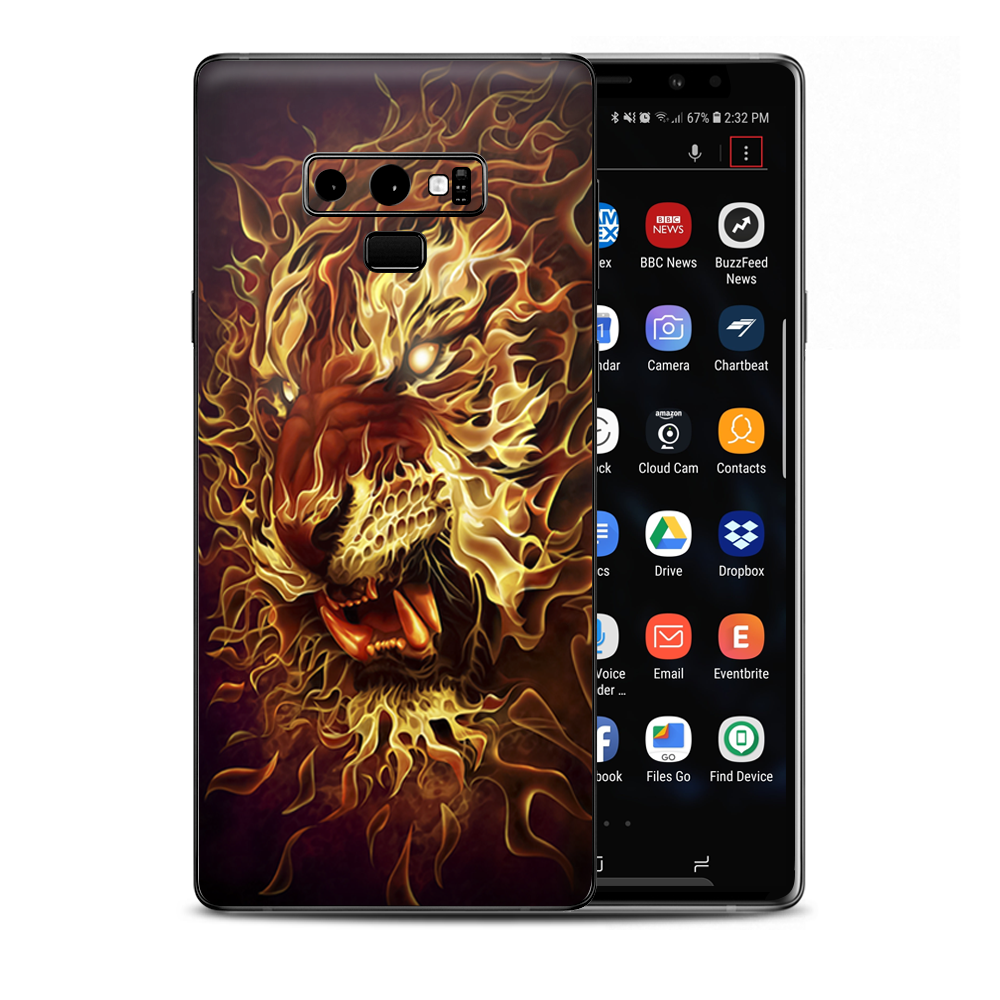 Tiger On Fire Samsung Galaxy Note 9 Skin