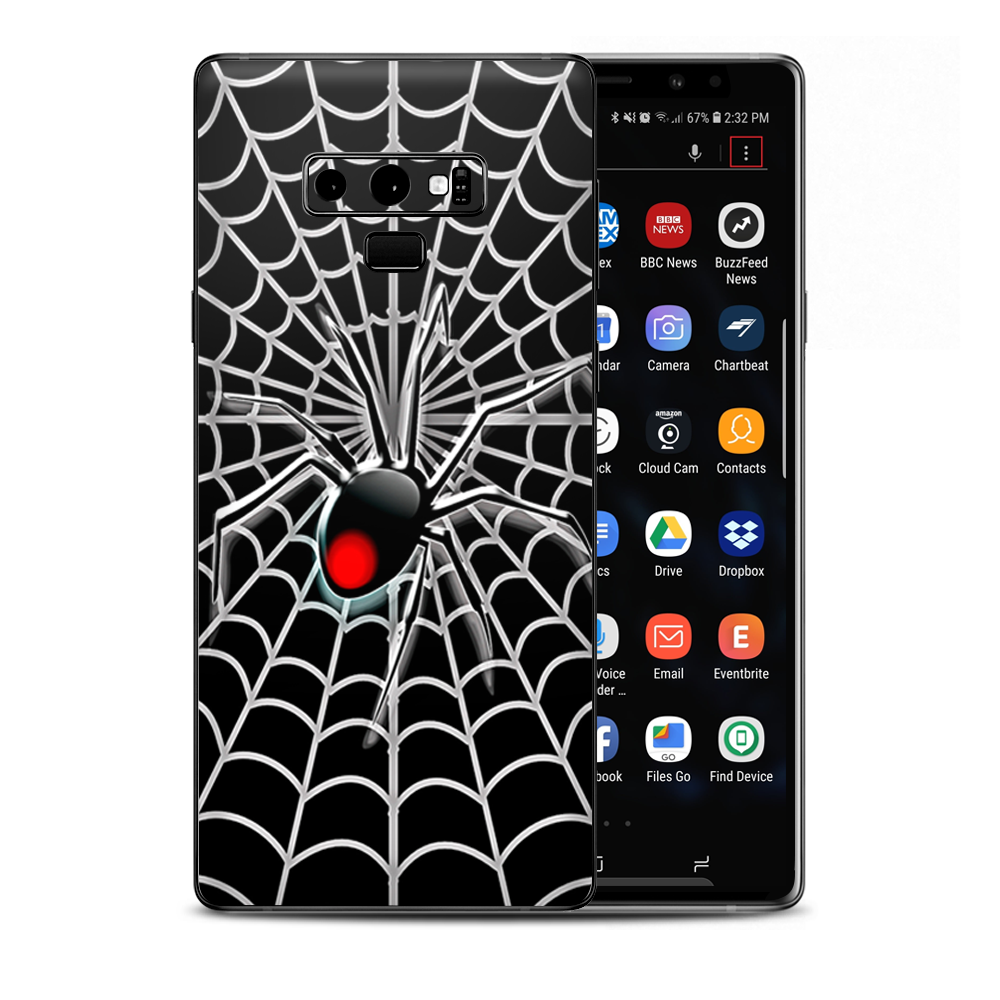 Black Widow Spider Web Samsung Galaxy Note 9 Skin