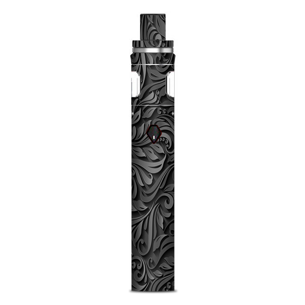  Black Flowers Floral Pattern Smok Nord AIO 19 Skin