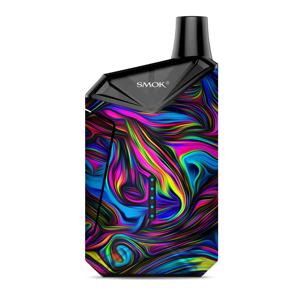  Neon Color Swirl Glass Smok  X-Force AIO Kit  Skin
