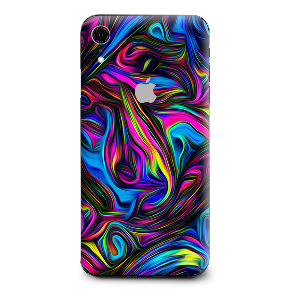 Neon Color Swirl Glass Apple iPhone XR Skin