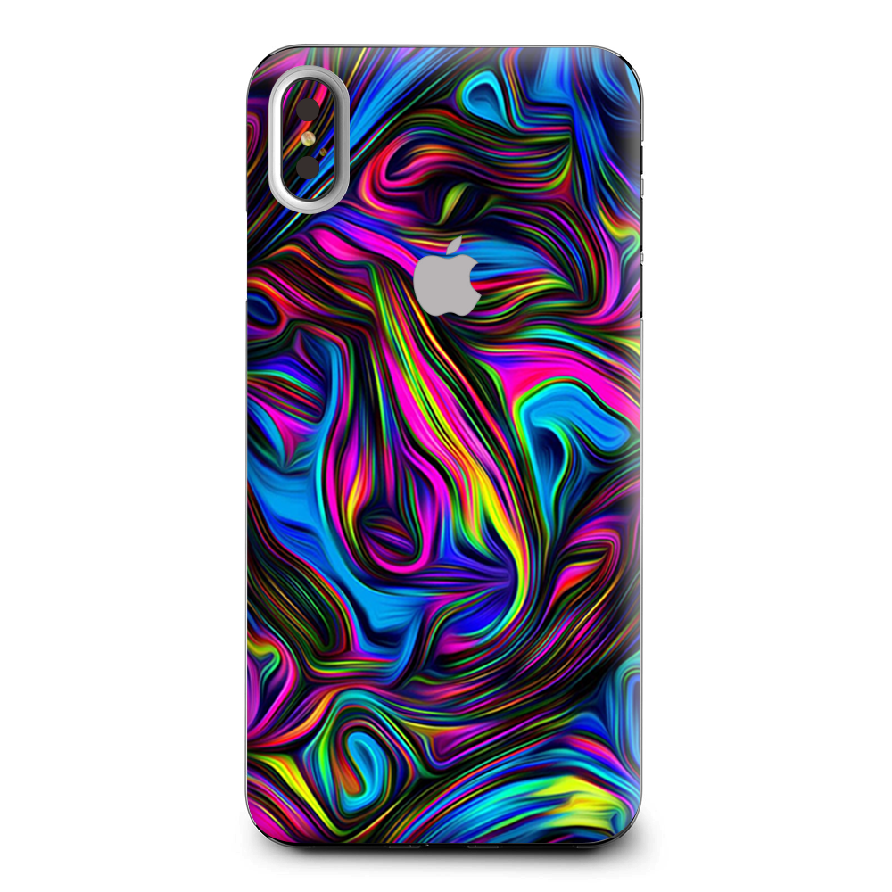 Neon Color Swirl Glass Apple iPhone XS Max Skin