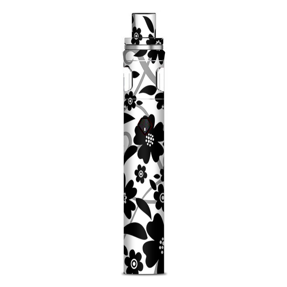  Black White Flower Print Smok Nord AIO 19 Skin