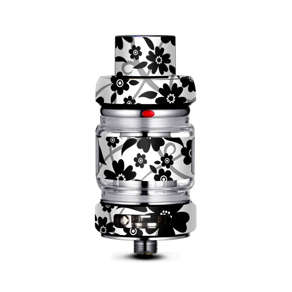  Black White Flower Print Freemax Mesh Pro Tank Skin