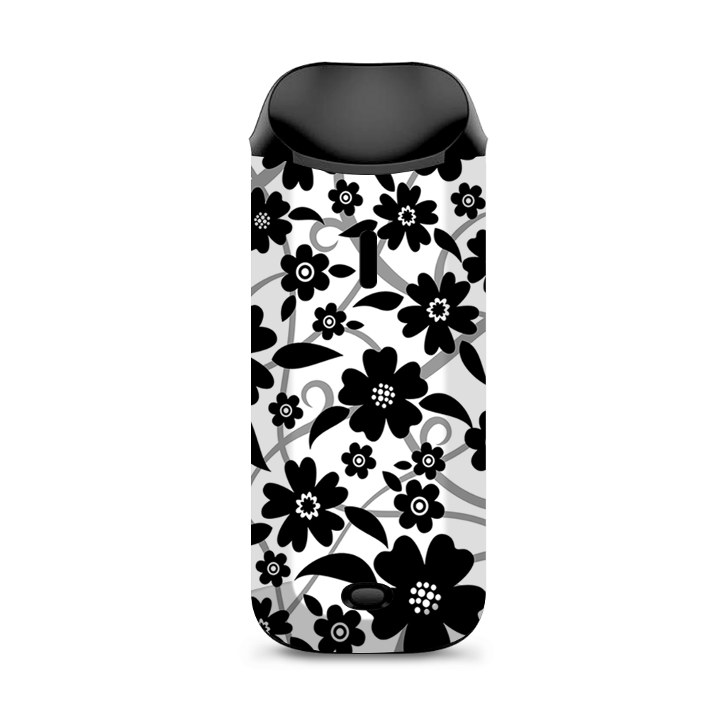  Black White Flower Print Vaporesso Nexus AIO Kit Skin