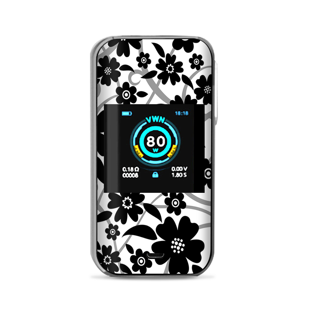  Black White Flower Print Vaporesso Luxe Nano Kit Skin