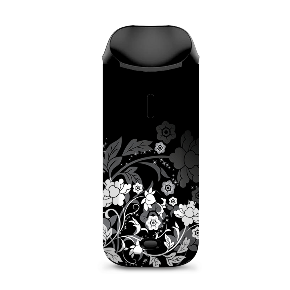  Black Floral Pattern Vaporesso Nexus AIO Kit Skin