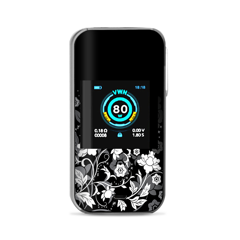  Black Floral Pattern Vaporesso Luxe Nano Kit Skin