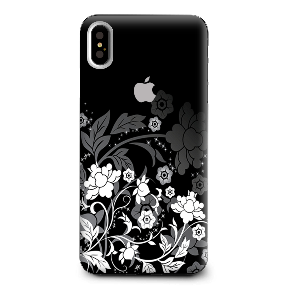 Black Floral Pattern Apple iPhone XS Max Skin