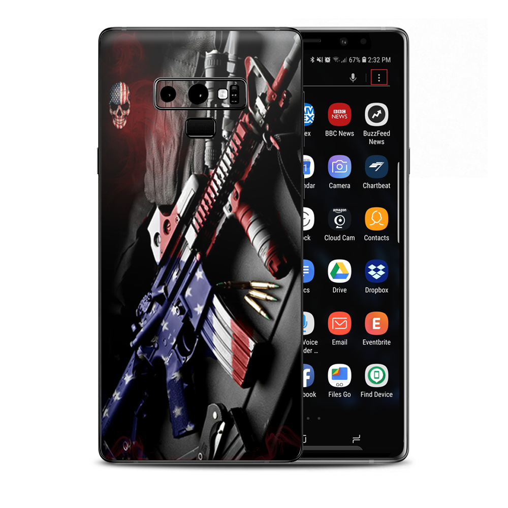 Military Rifle America Flag Samsung Galaxy Note 9 Skin