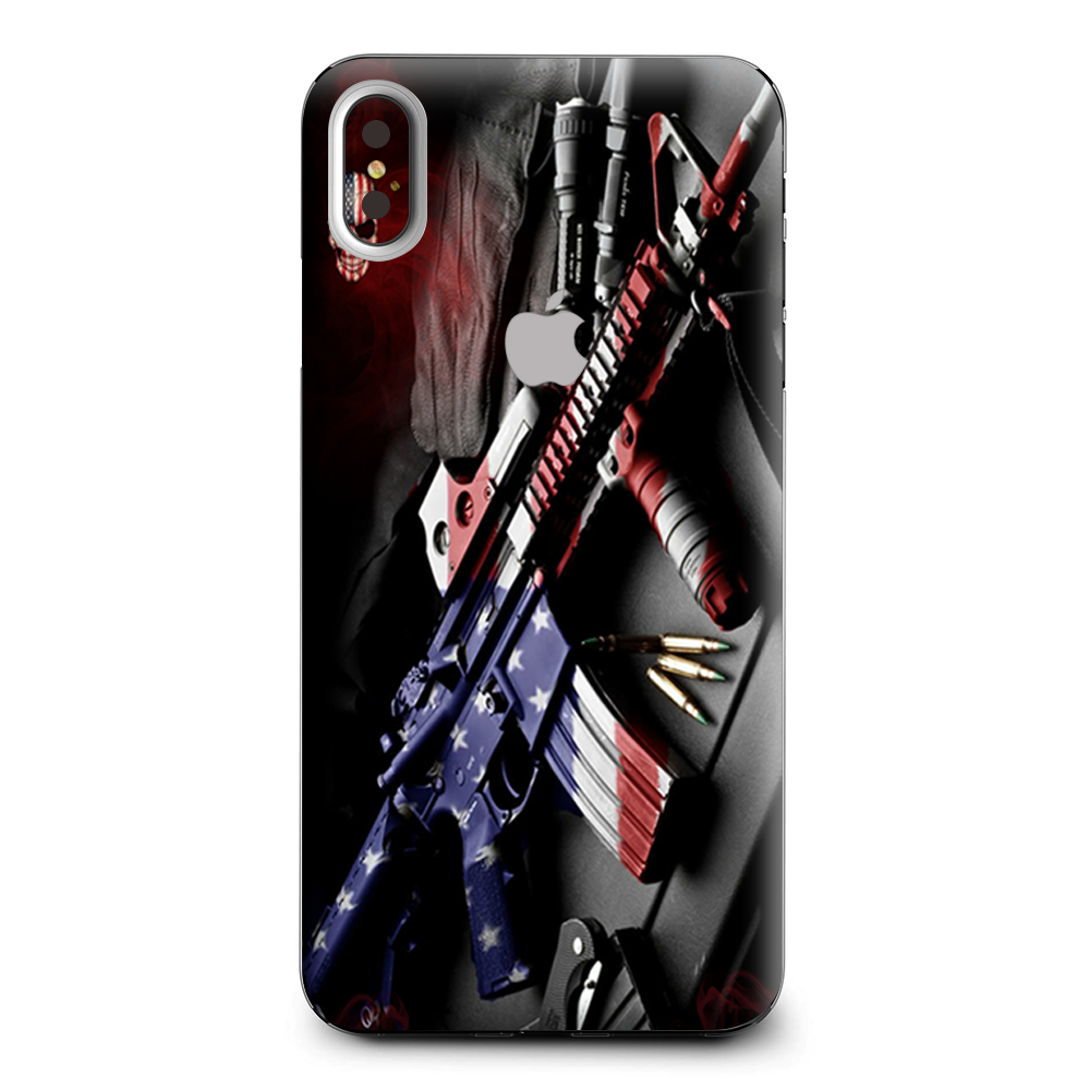 Military Rifle America Flag Apple iPhone XS Max Skin