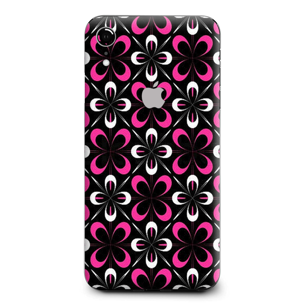 Abstract Pink Black Pattern Apple iPhone XR Skin