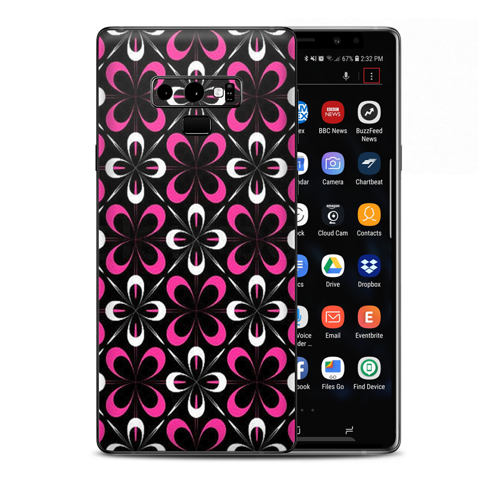Abstract Pink Black Pattern Samsung Galaxy Note 9 Skin
