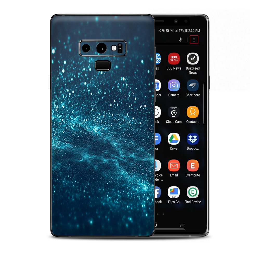 Blue Nebula Meteor Shower Samsung Galaxy Note 9 Skin