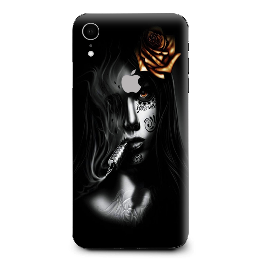 Dark Rose Tattoo Girl Apple iPhone XR Skin