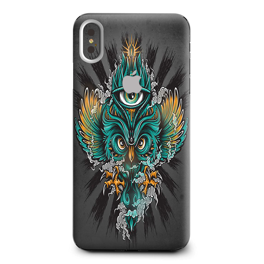 Owl Eye Tattoo Art Apple iPhone XS Max Skin